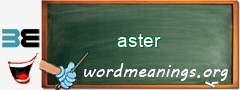 WordMeaning blackboard for aster